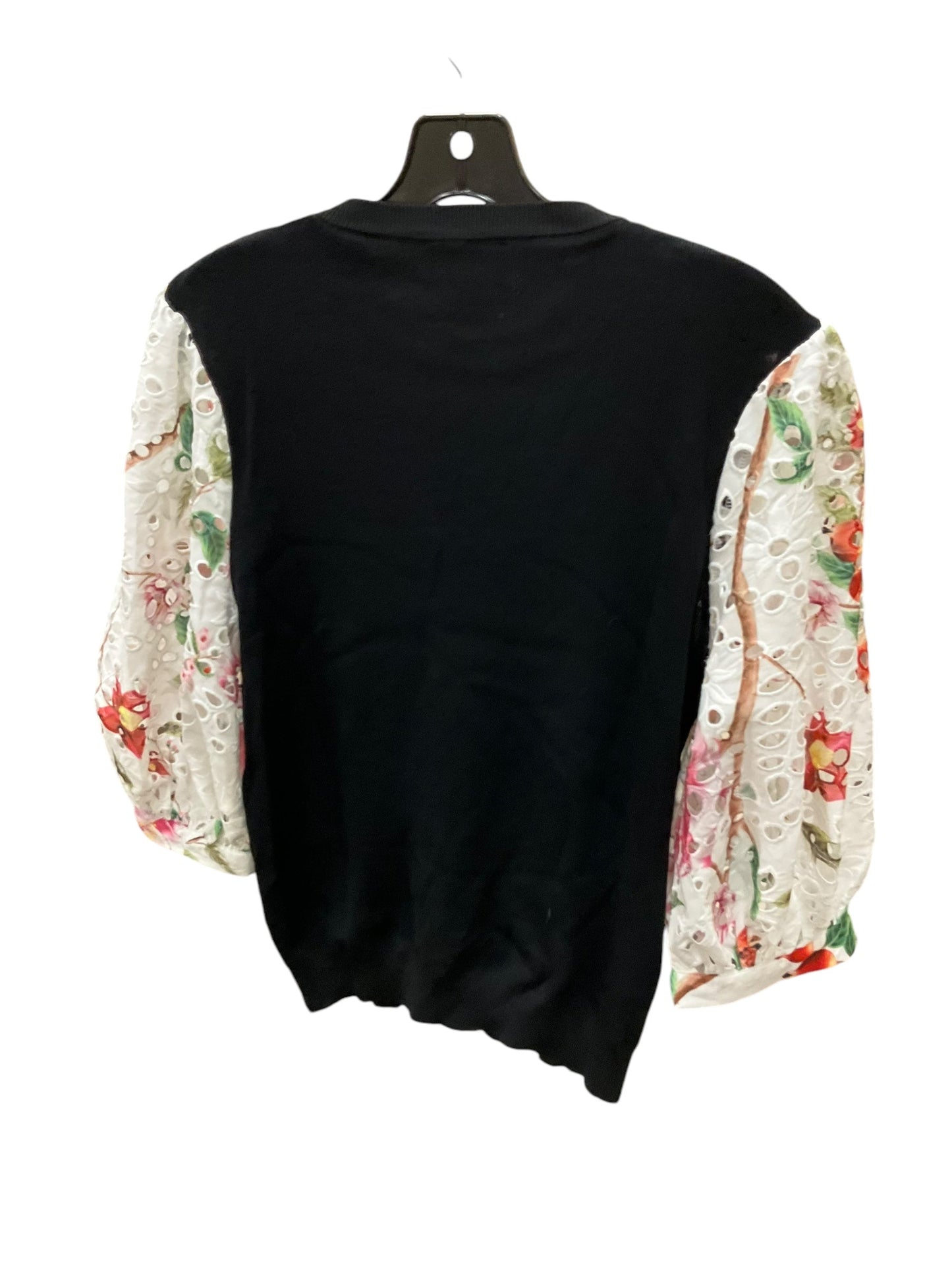 Top 3/4 Sleeve By Nordstrom In Black Floral, Size: L