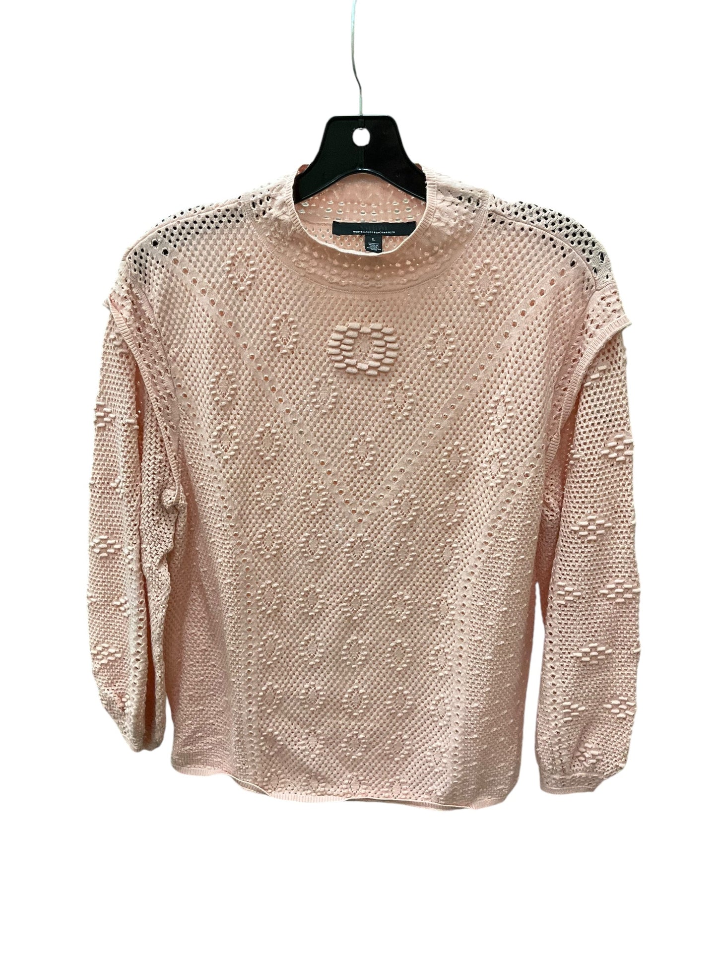 Top Long Sleeve By White House Black Market In Peach, Size: L