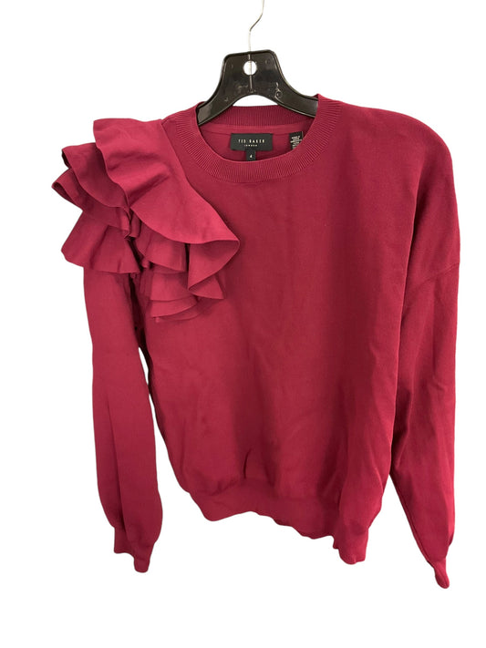 Top Long Sleeve By Ted Baker In Red, Size: L