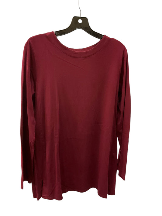 Top Long Sleeve Basic By J Jill In Maroon, Size: M