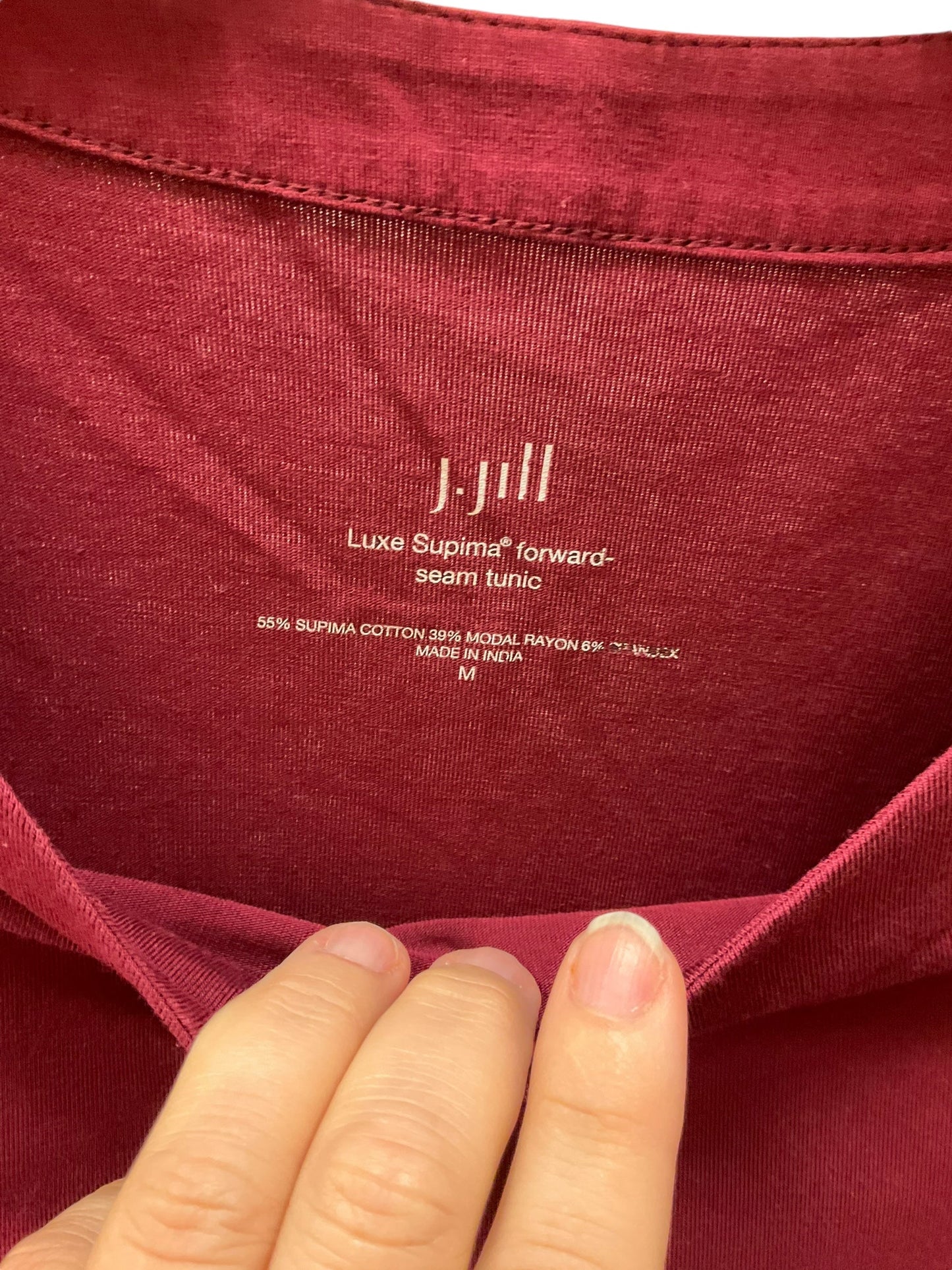 Top Long Sleeve Basic By J Jill In Maroon, Size: M