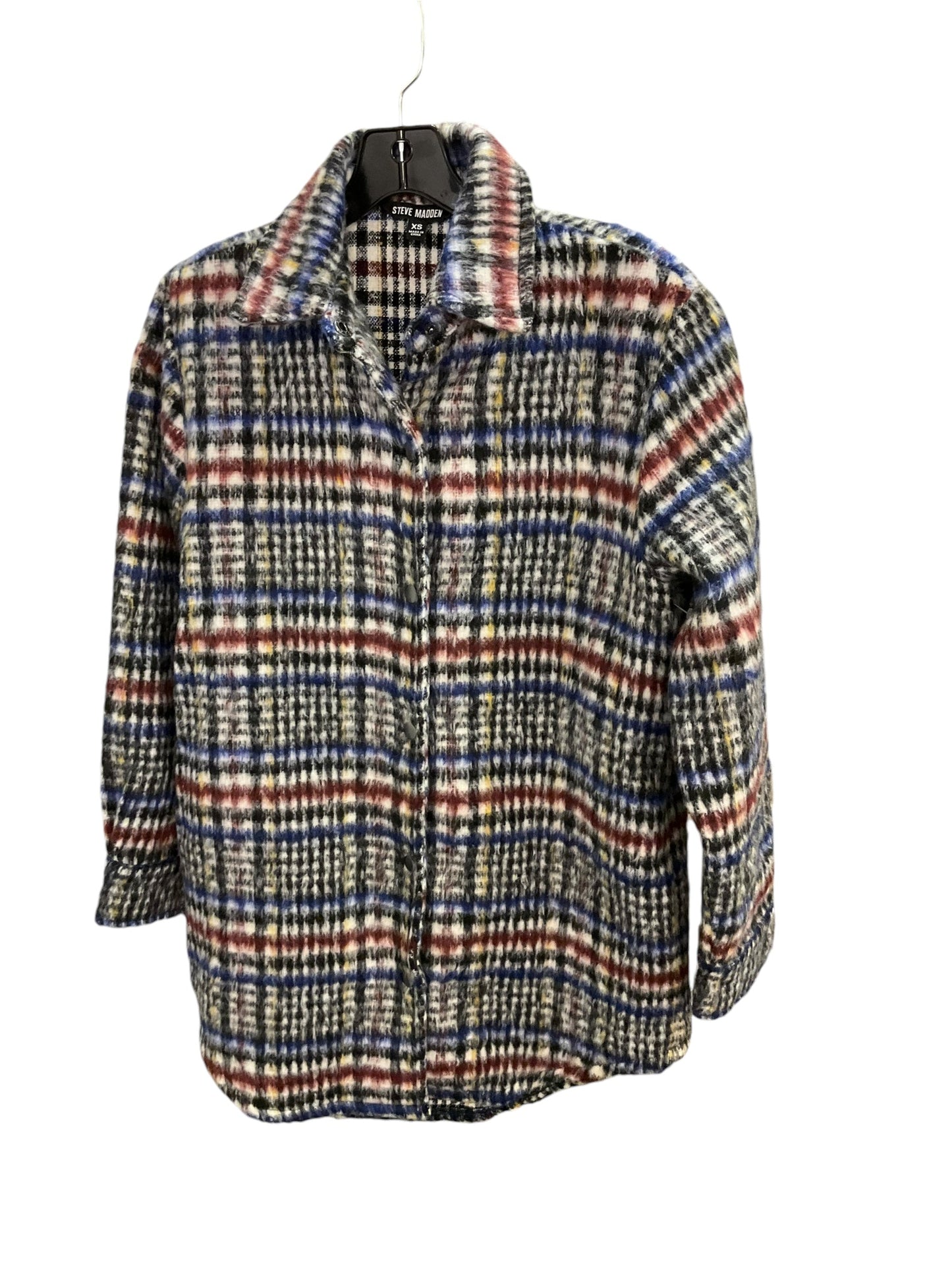 Jacket Shirt By Steve Madden In Plaid, Size: Xs