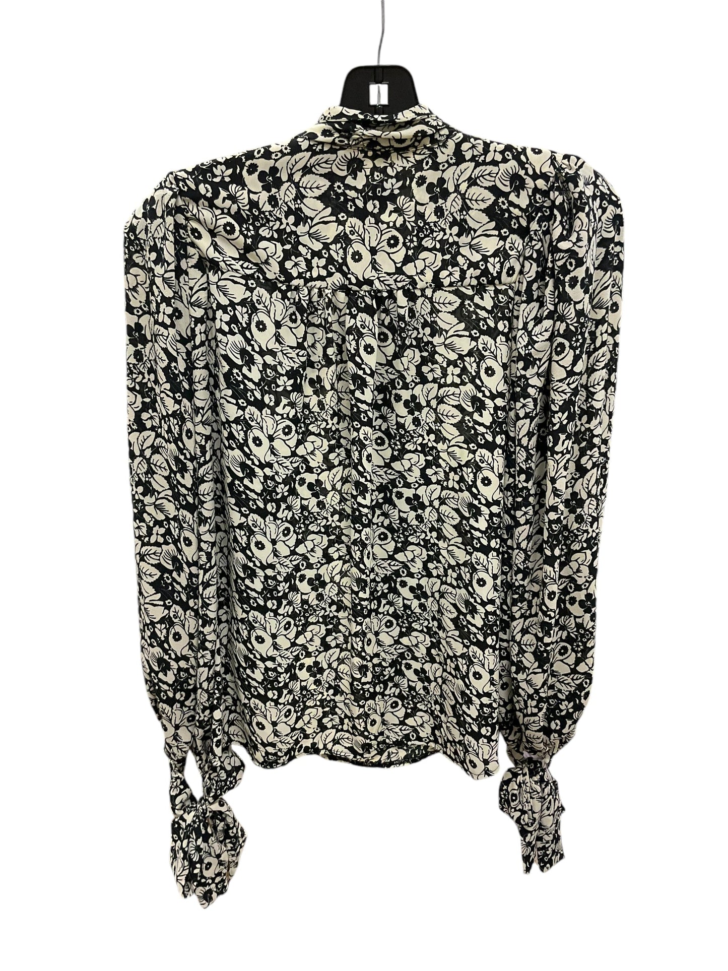 Top Long Sleeve By Top Shop In Black Floral, Size: Xs