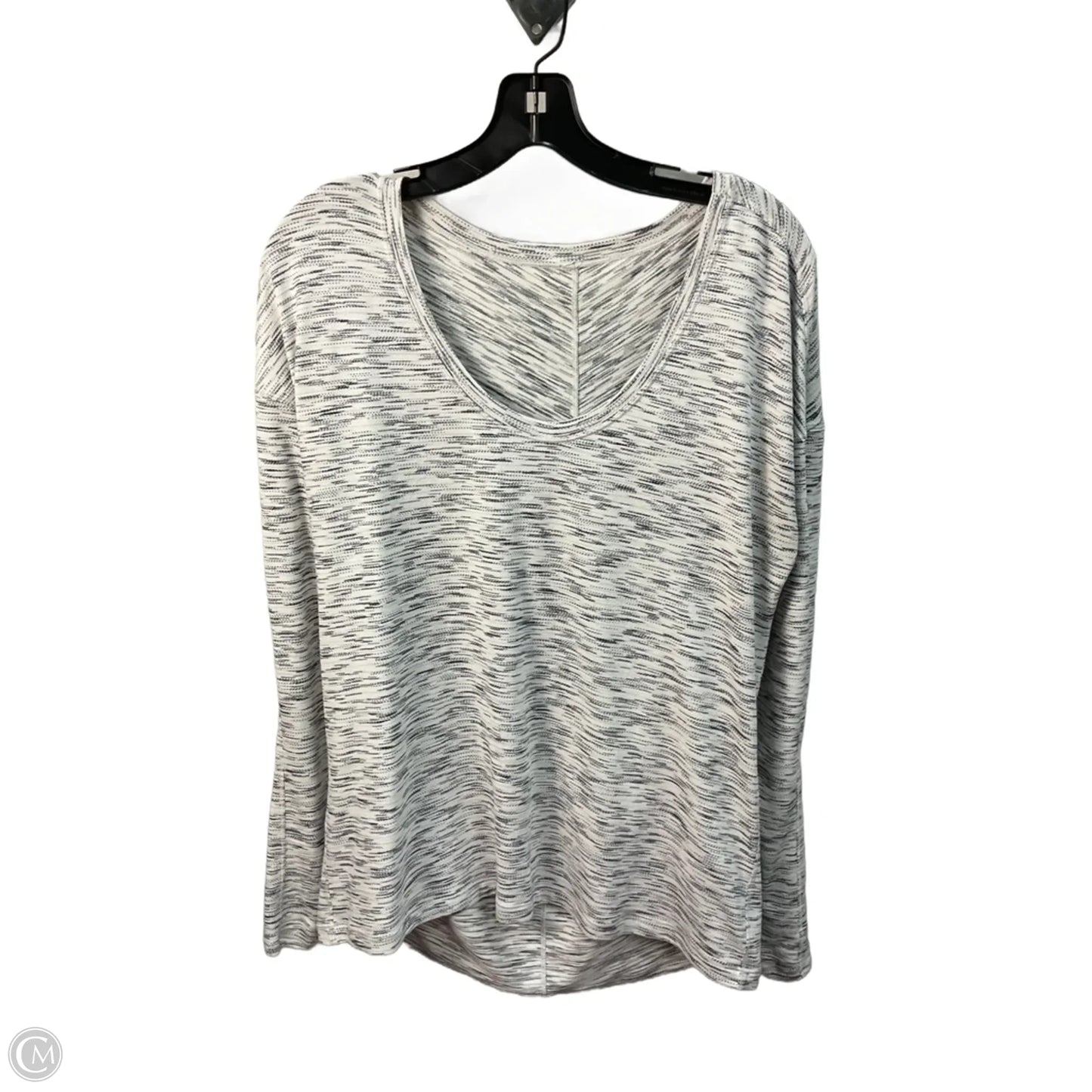 Athletic Top Long Sleeve Crewneck By Lululemon In White Black, Size: L