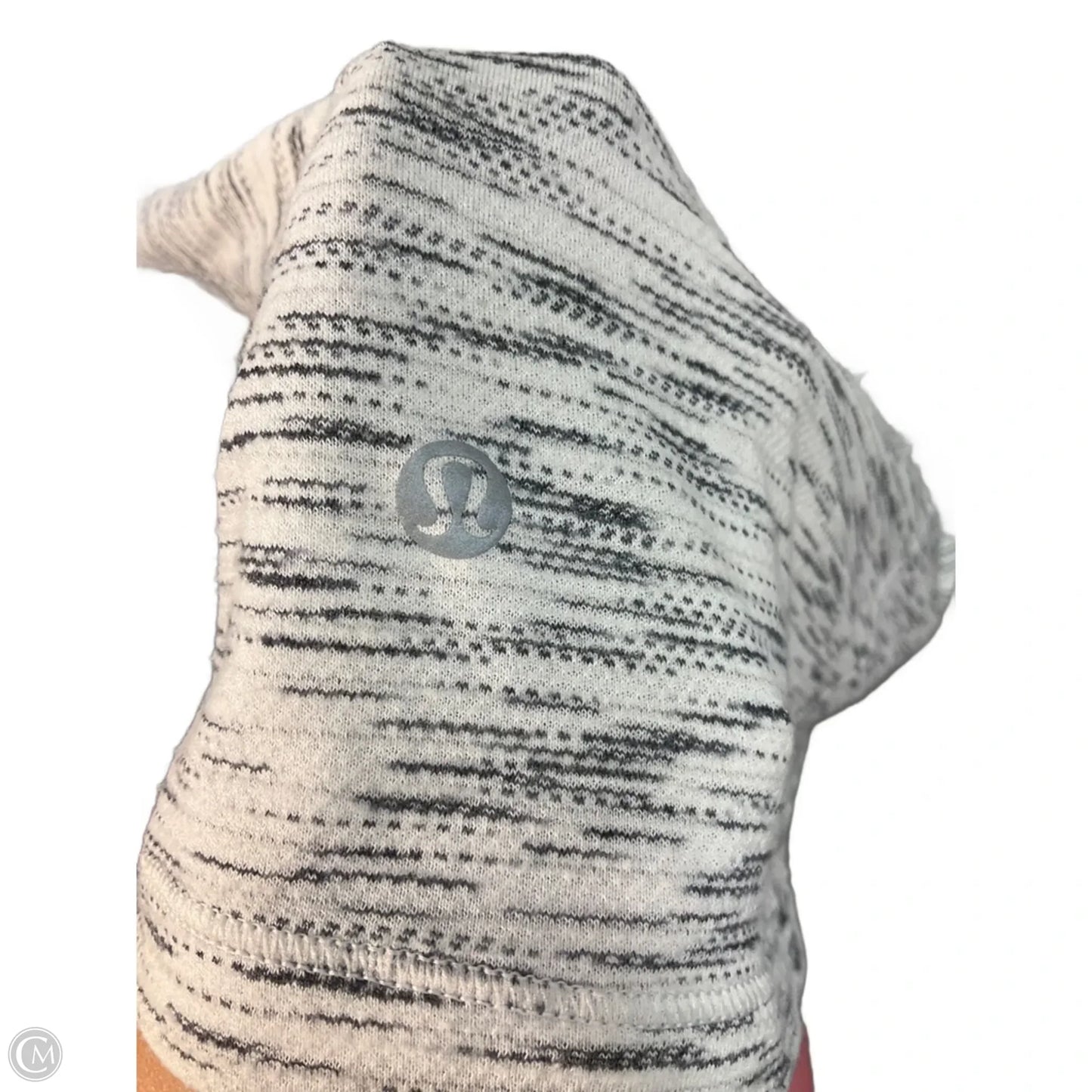 Athletic Top Long Sleeve Crewneck By Lululemon In White Black, Size: L