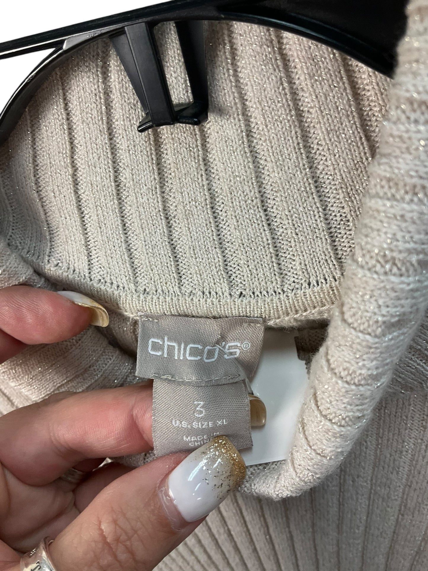 Top Long Sleeve By Chicos In Beige, Size: L