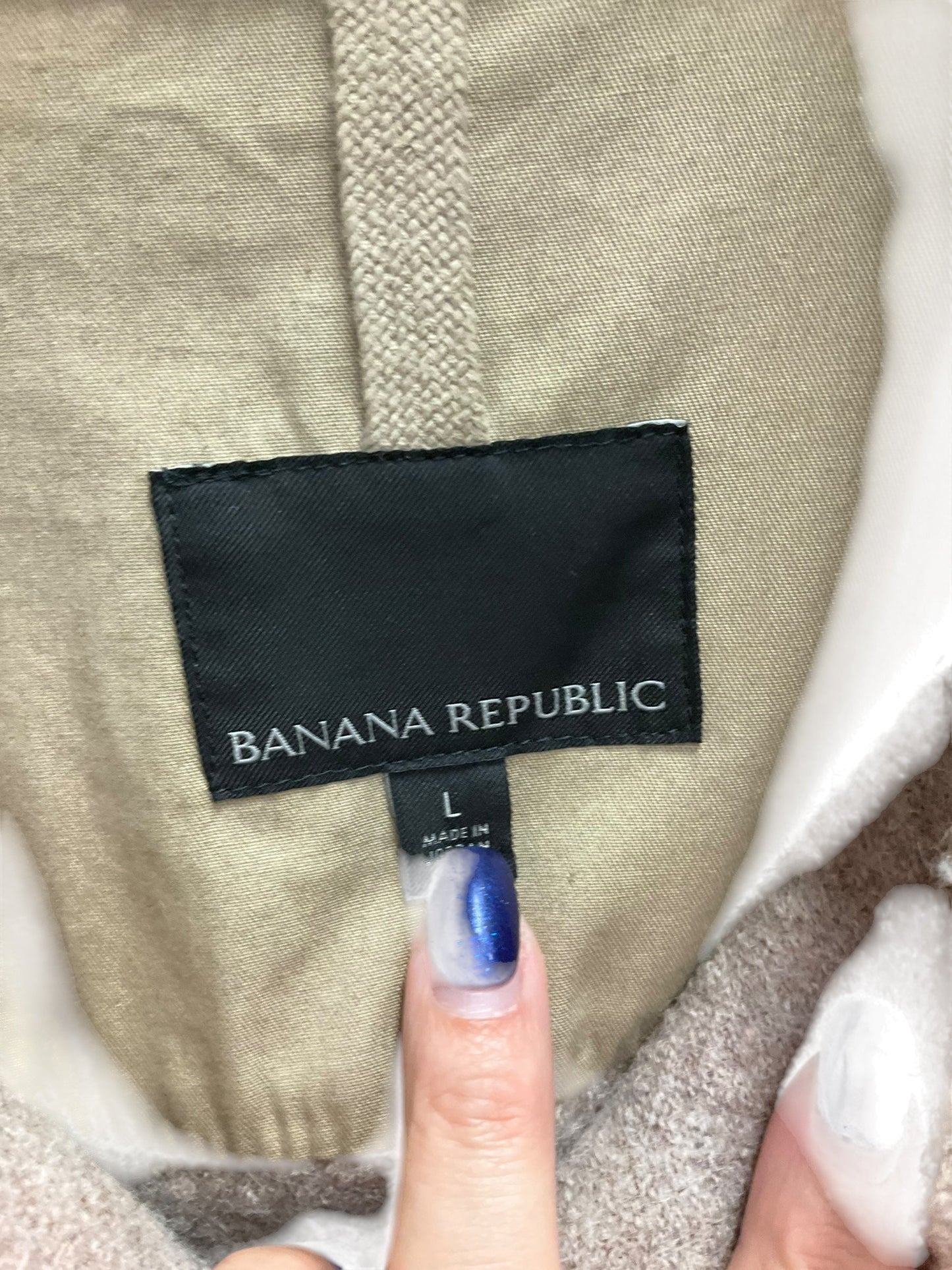 Jacket Shirt By Banana Republic In Beige, Size: L