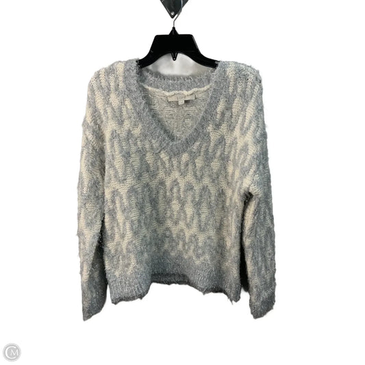 Sweater By Loft In Silver & White, Size: S