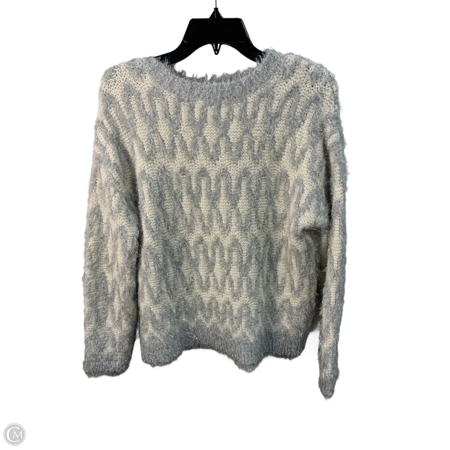 Sweater By Loft In Silver & White, Size: S