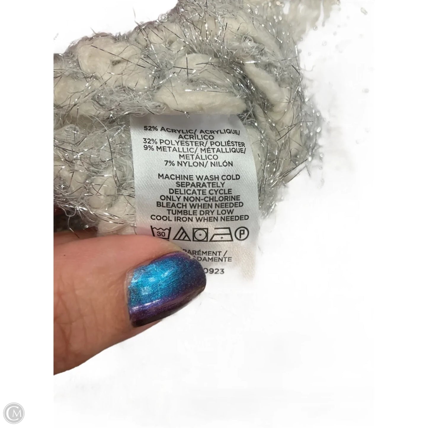 Sweater By Loft In Silver & White, Size: S