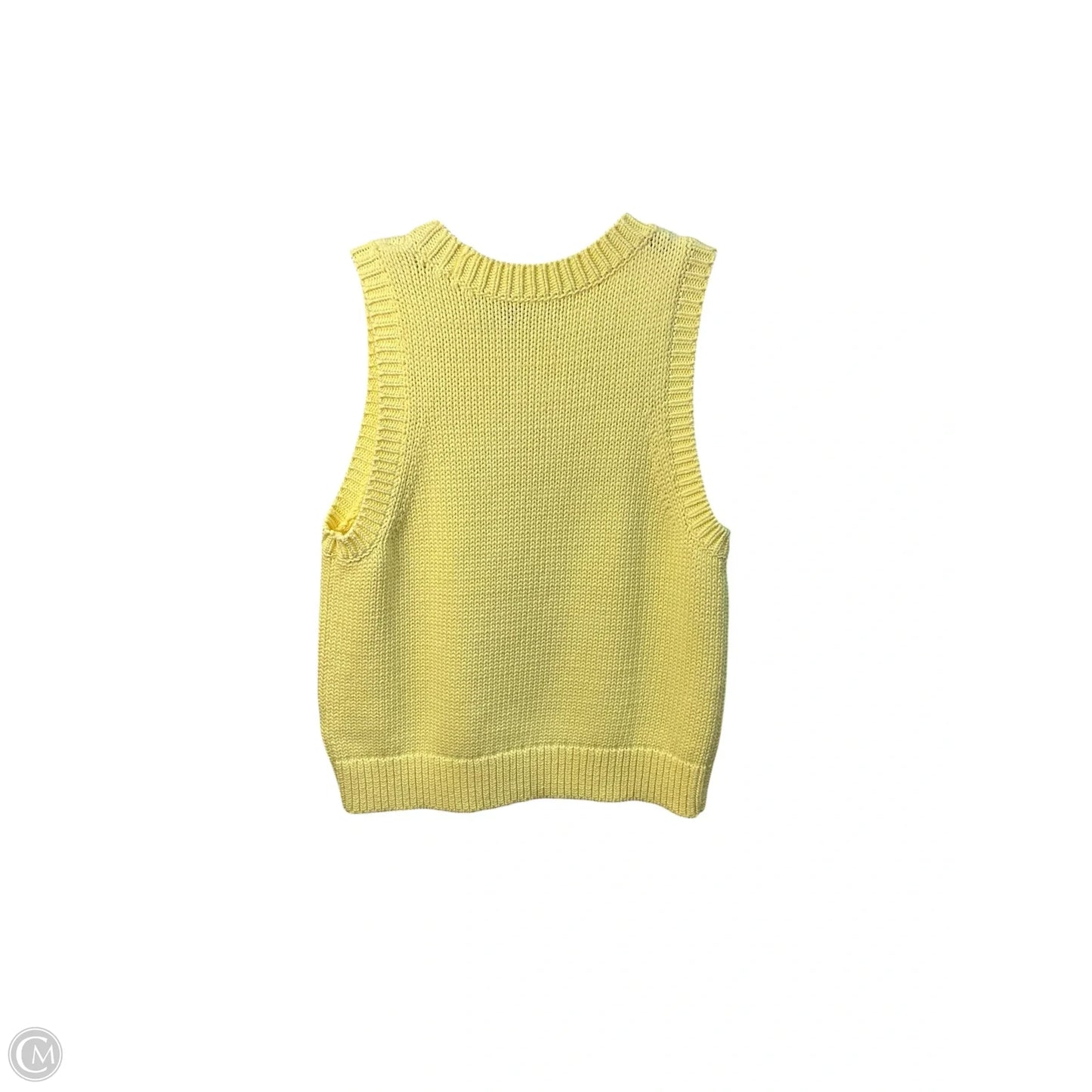 Vest Sweater By Vineyard Vines In Yellow, Size: L