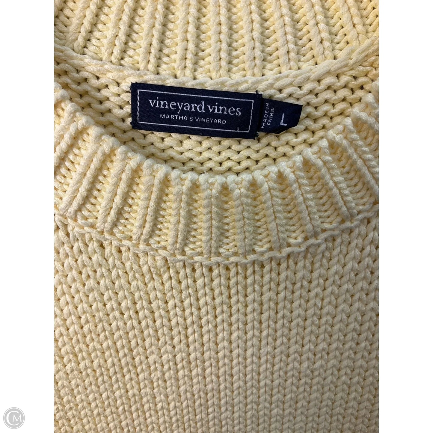 Vest Sweater By Vineyard Vines In Yellow, Size: L