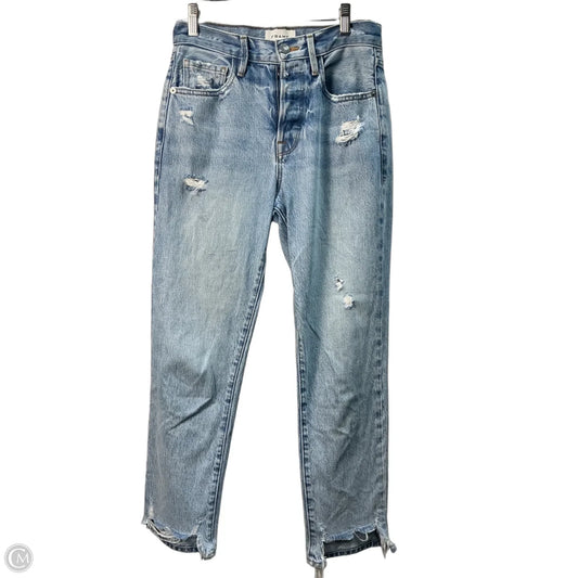Jeans Straight By Frame In Blue Denim, Size: 0