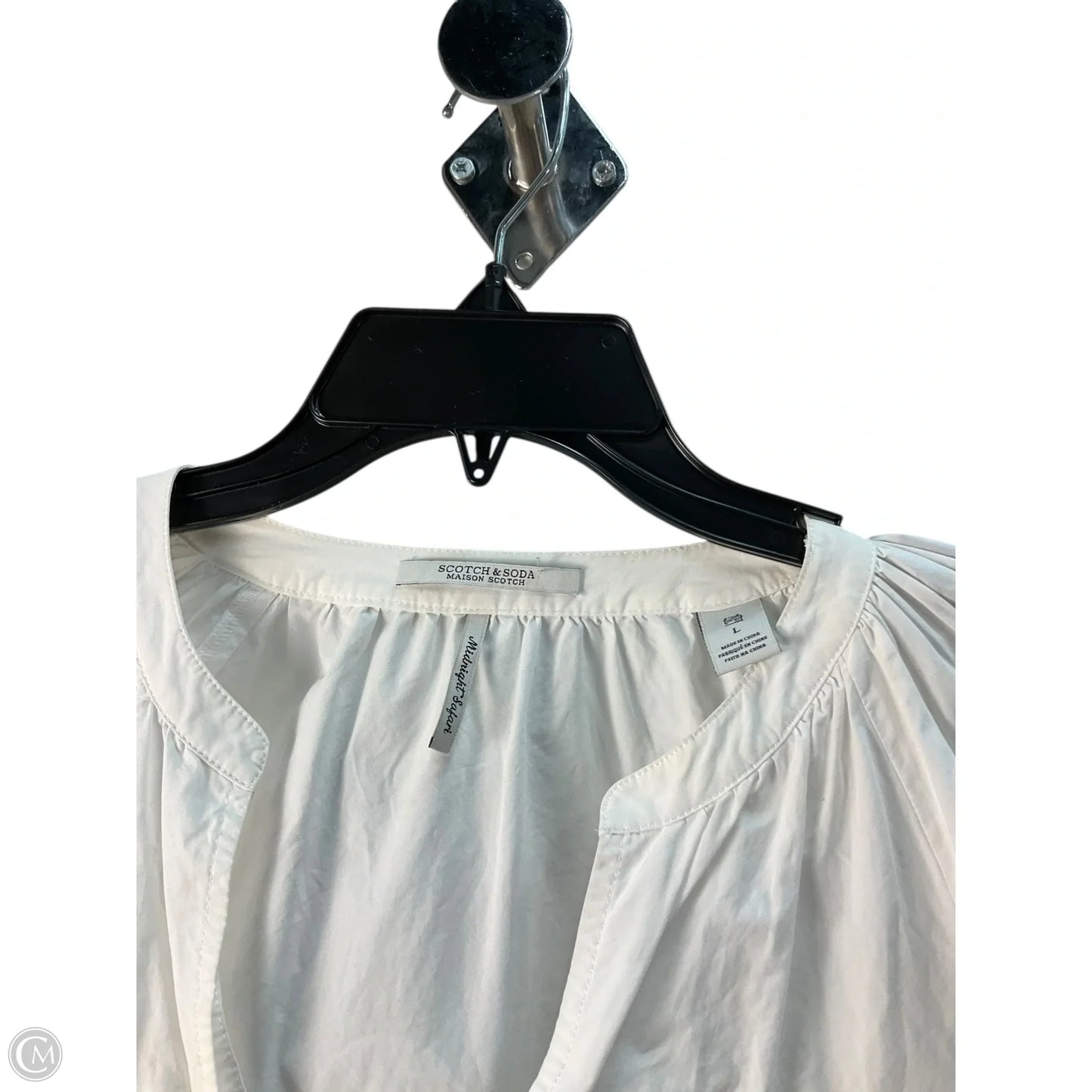 Top Long Sleeve By Scotch & Soda In White, Size: L