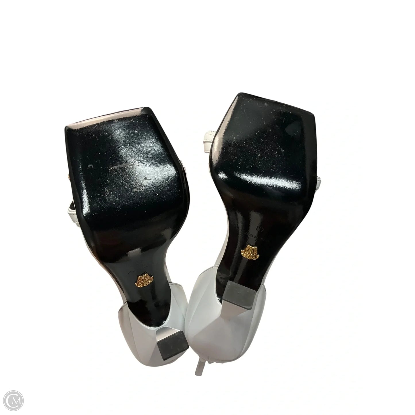 Sandals Luxury Designer By Versace In White, Size: 10