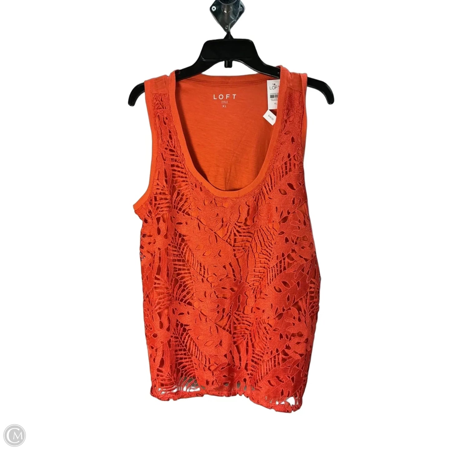 Top Sleeveless By Loft In Orange, Size: Xl