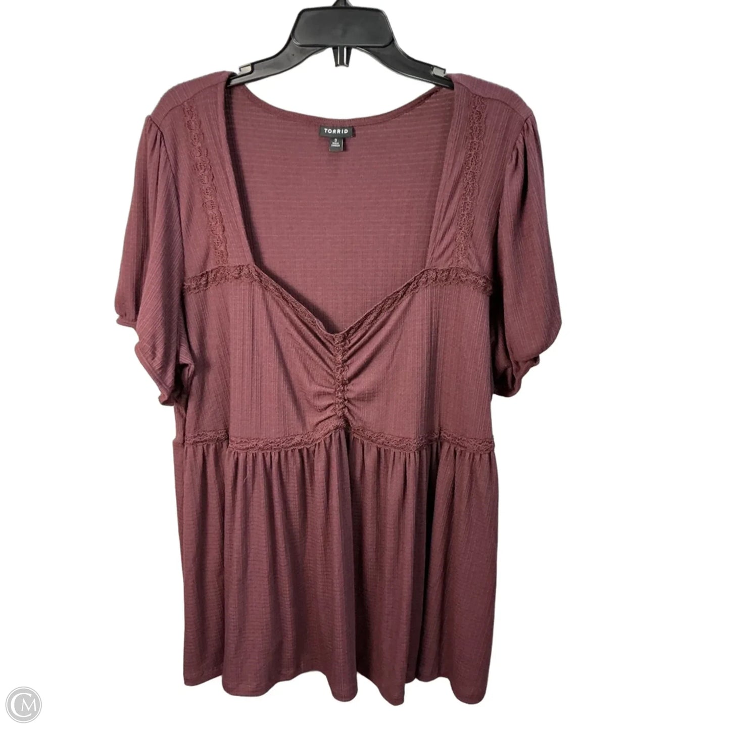 Top Short Sleeve By Torrid In Purple, Size: 22