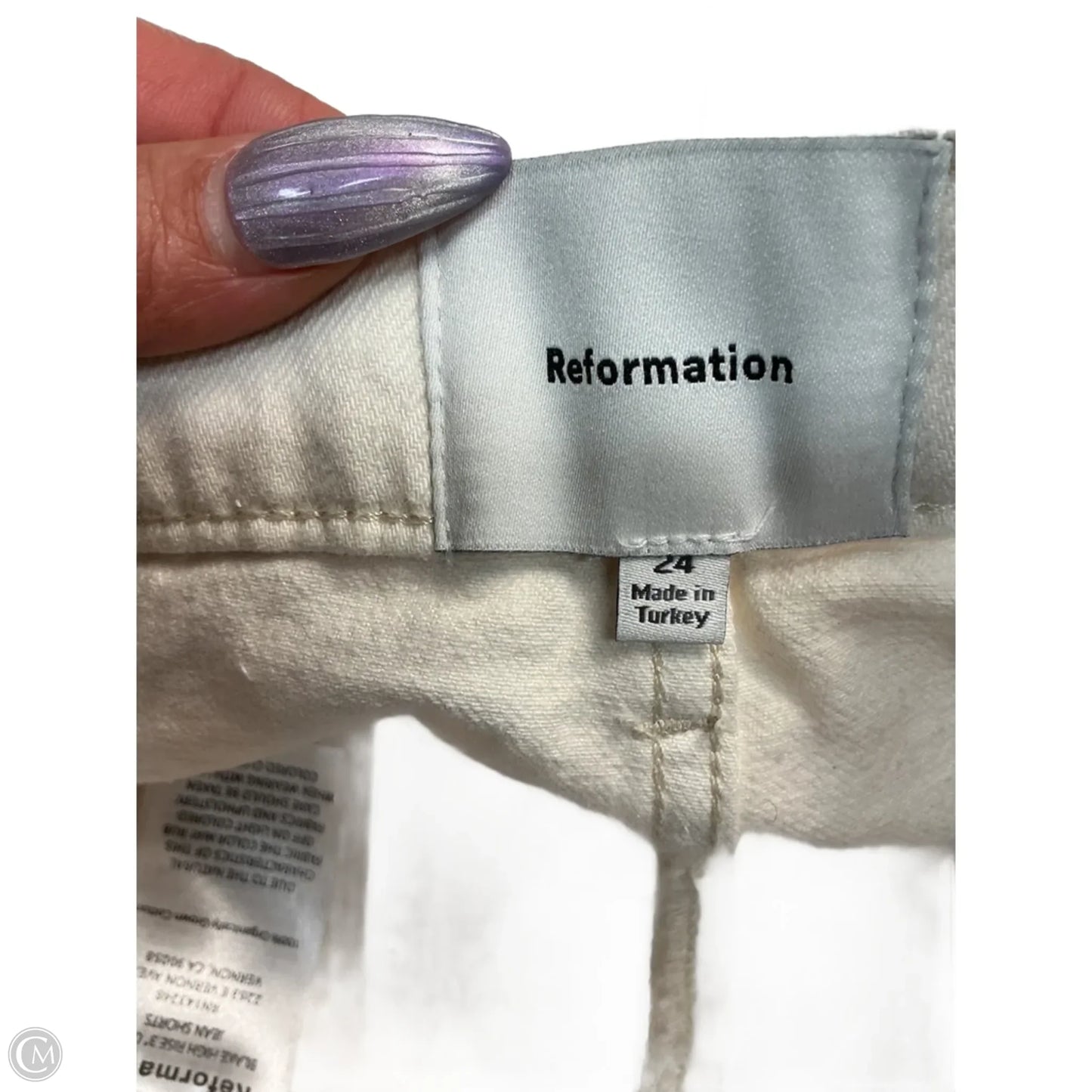 Shorts By Reformation In Cream, Size: 2