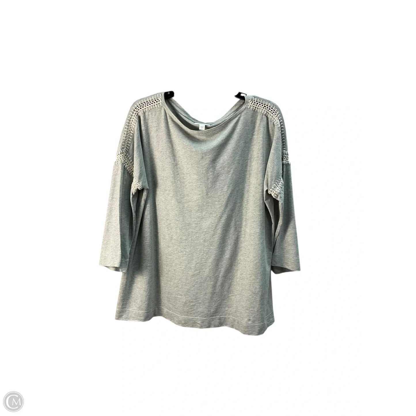 Top 3/4 Sleeve By Pure Jill In Grey, Size: L