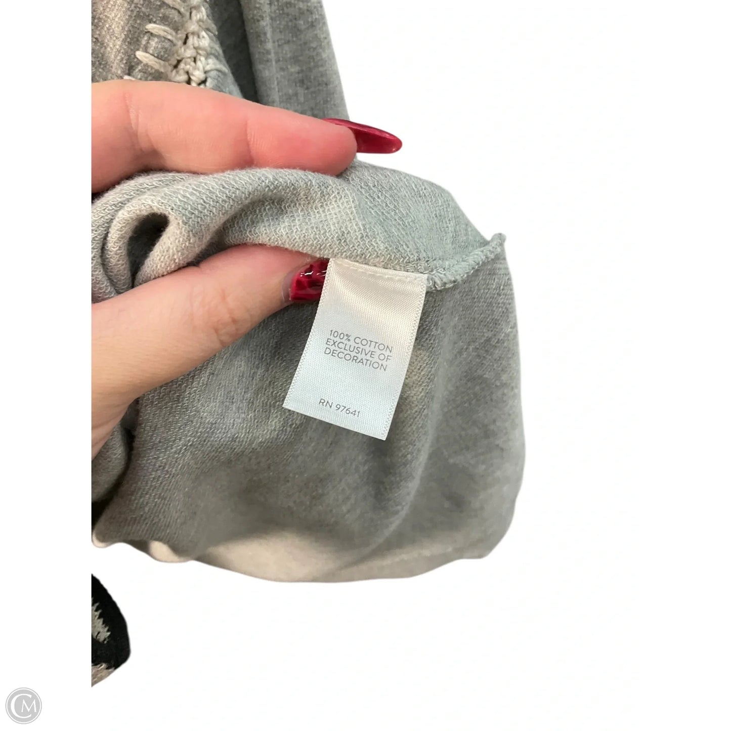 Top 3/4 Sleeve By Pure Jill In Grey, Size: L