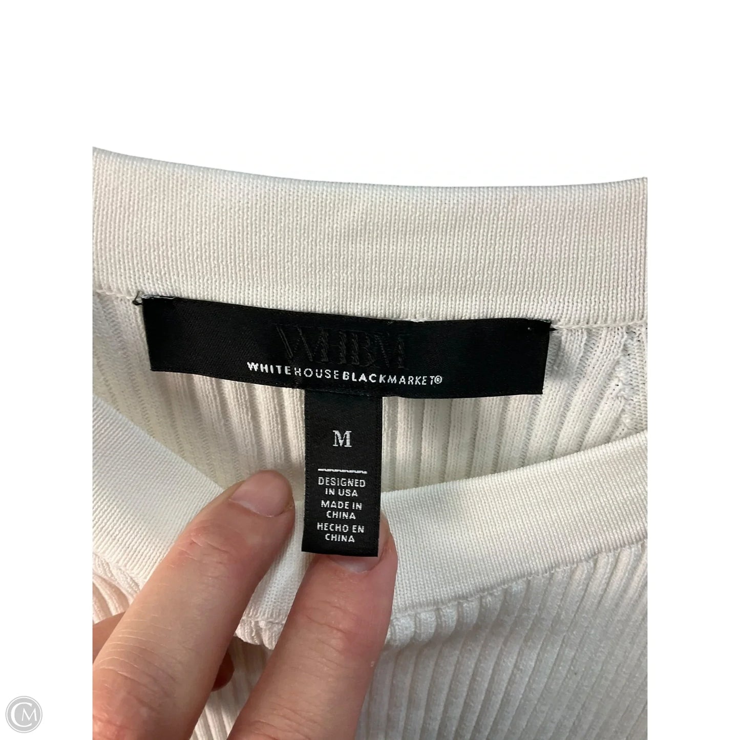 Top Long Sleeve By White House Black Market In White, Size: M