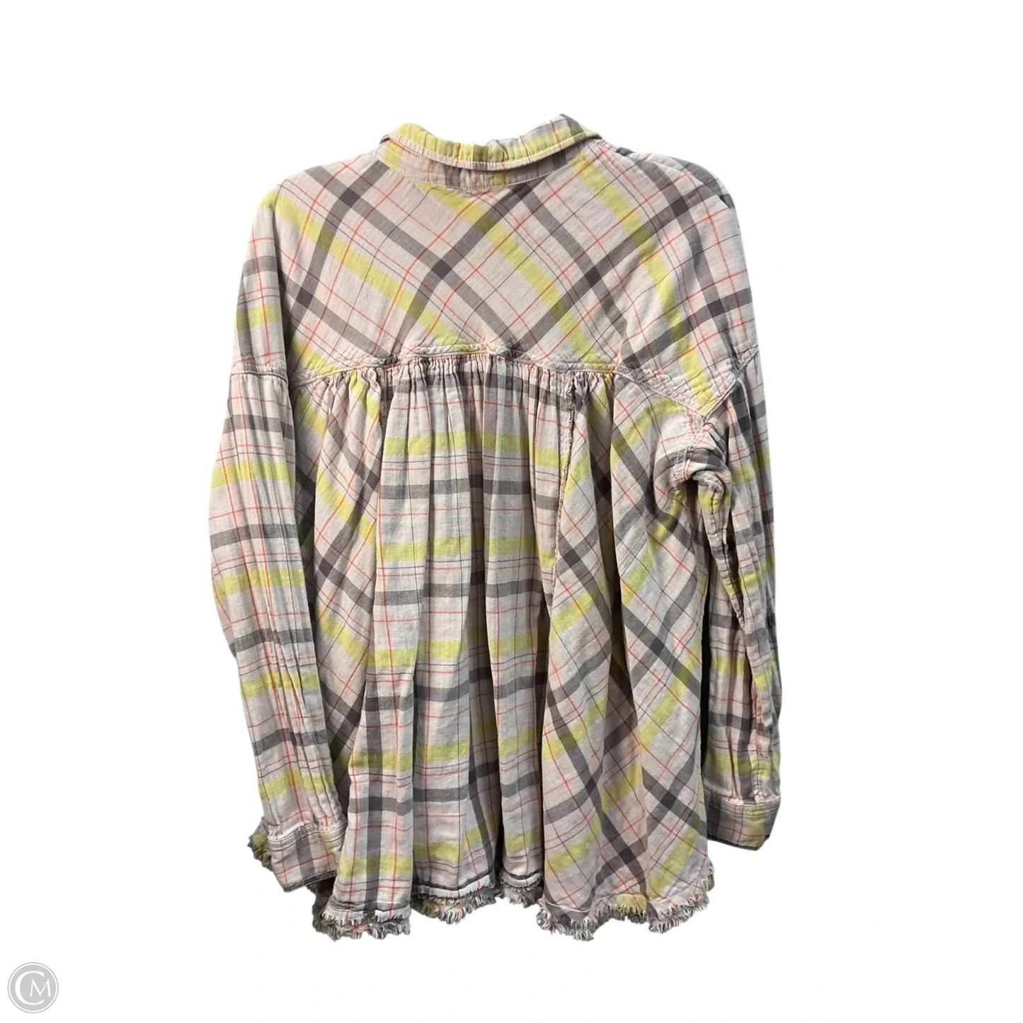 Top Long Sleeve By We The Free In Plaid Pattern, Size: L