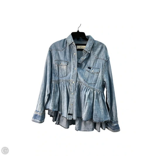 Top Long Sleeve By We The Free In Blue Denim, Size: Xs