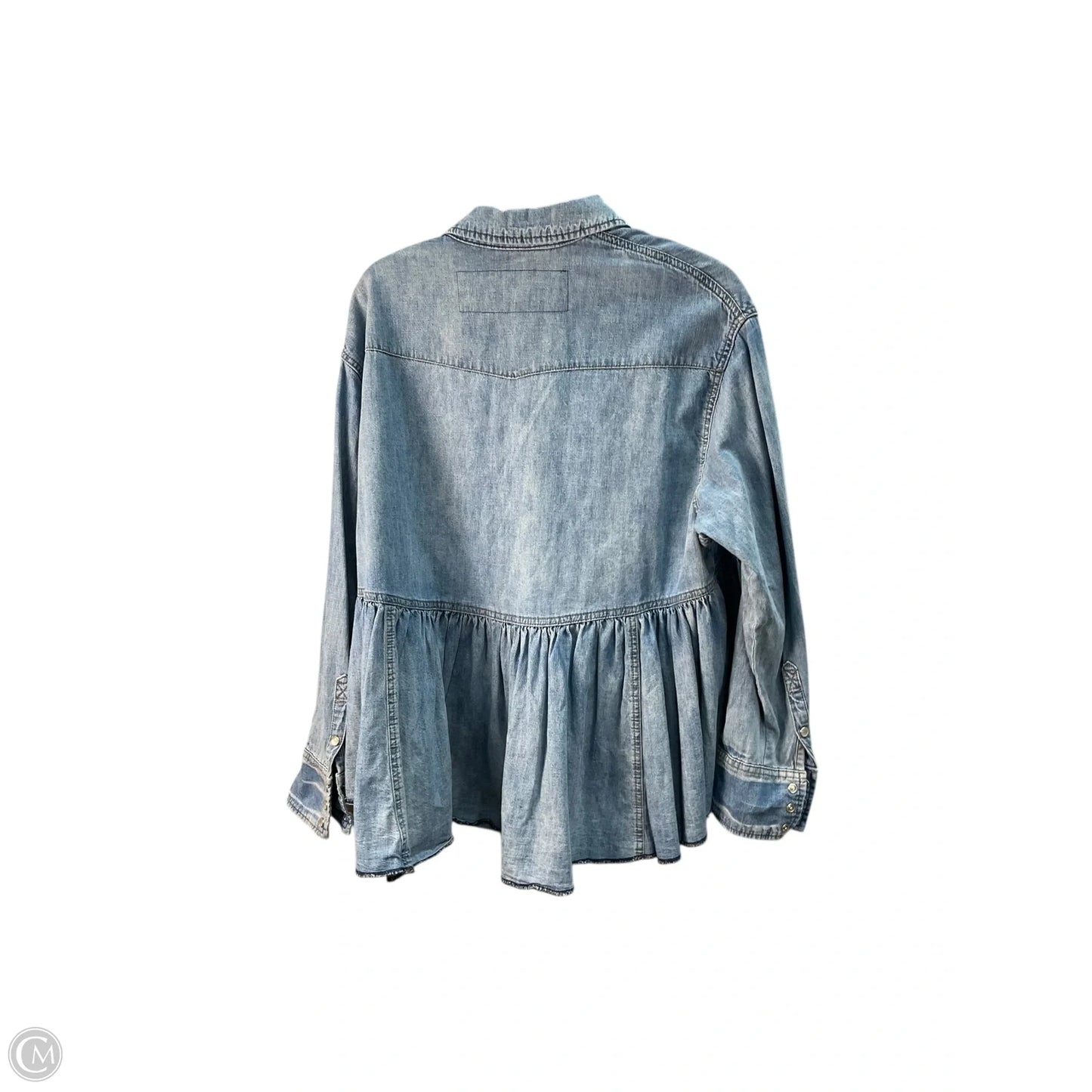 Top Long Sleeve By We The Free In Blue Denim, Size: Xs