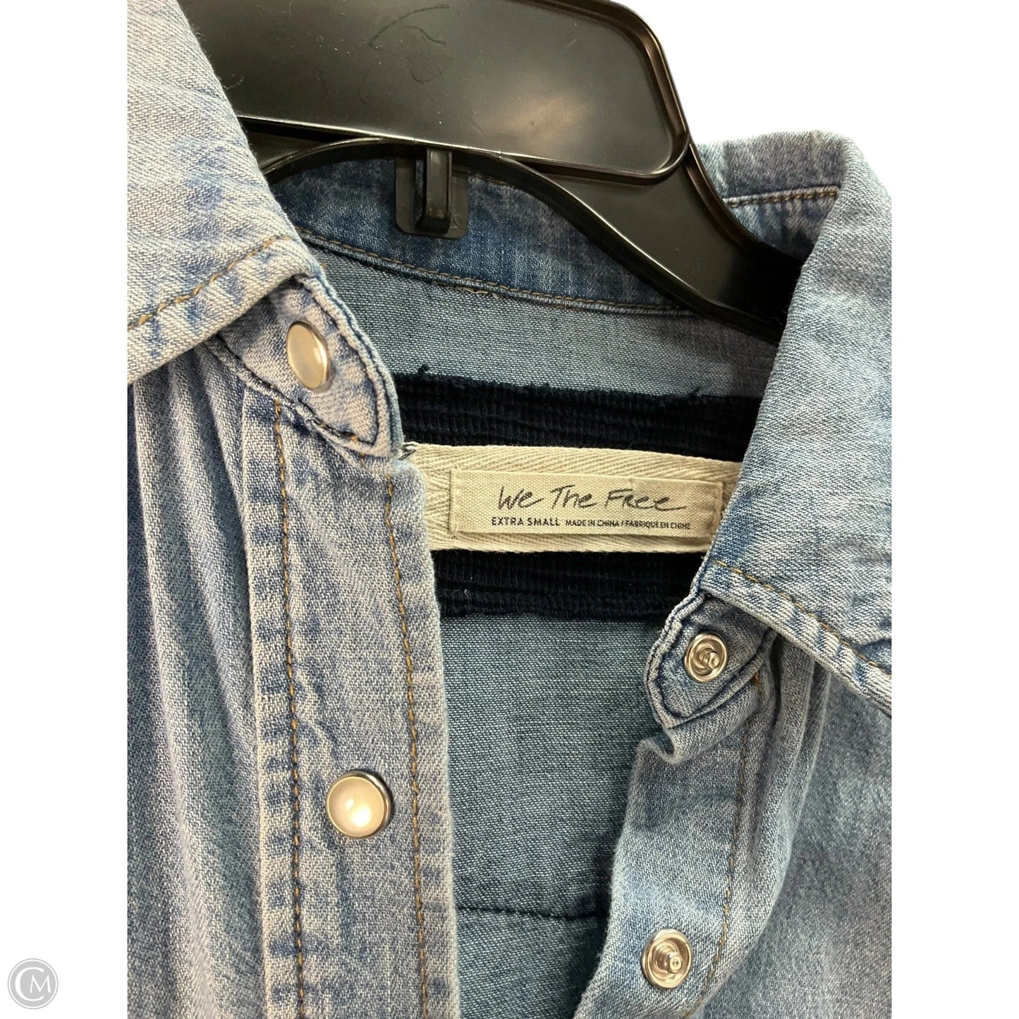 Top Long Sleeve By We The Free In Blue Denim, Size: Xs