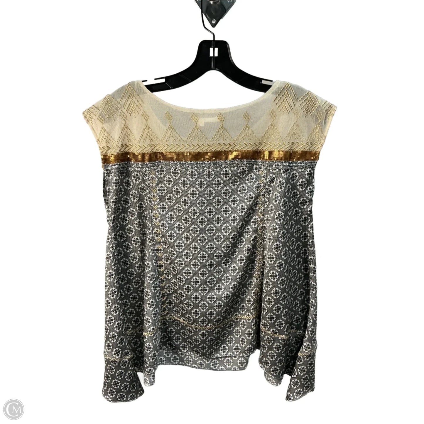 Top Sleeveless By Floreat In Grey & Tan, Size: S