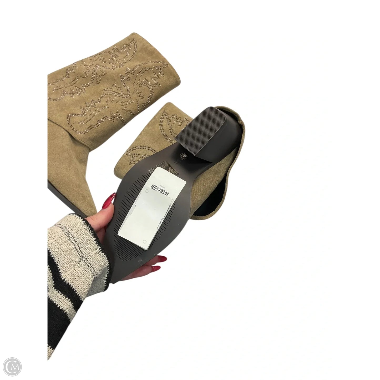 Boots Mid-calf Heels By Azalea Wang In Beige, Size: 6