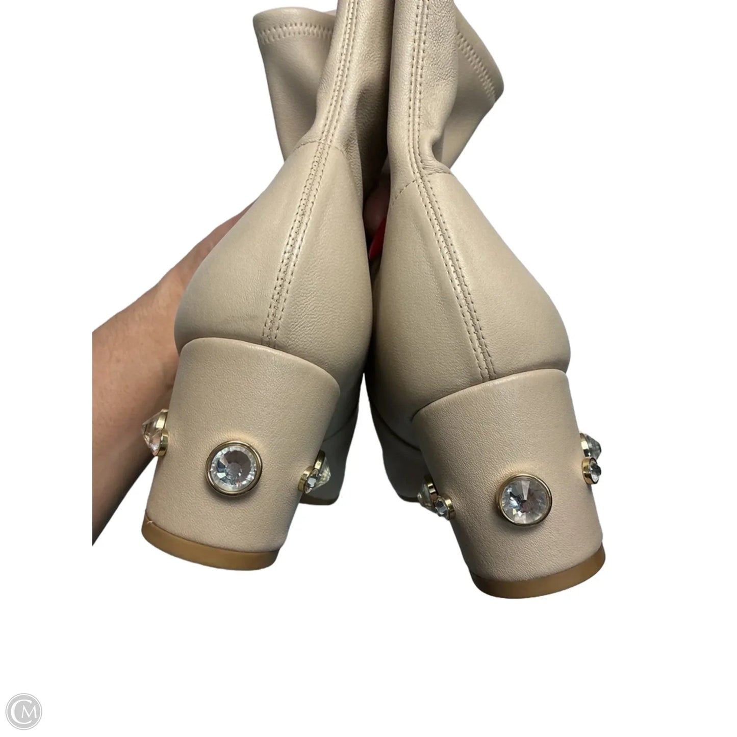 Boots Designer By Stuart Weitzman In Cream, Size: 7.5