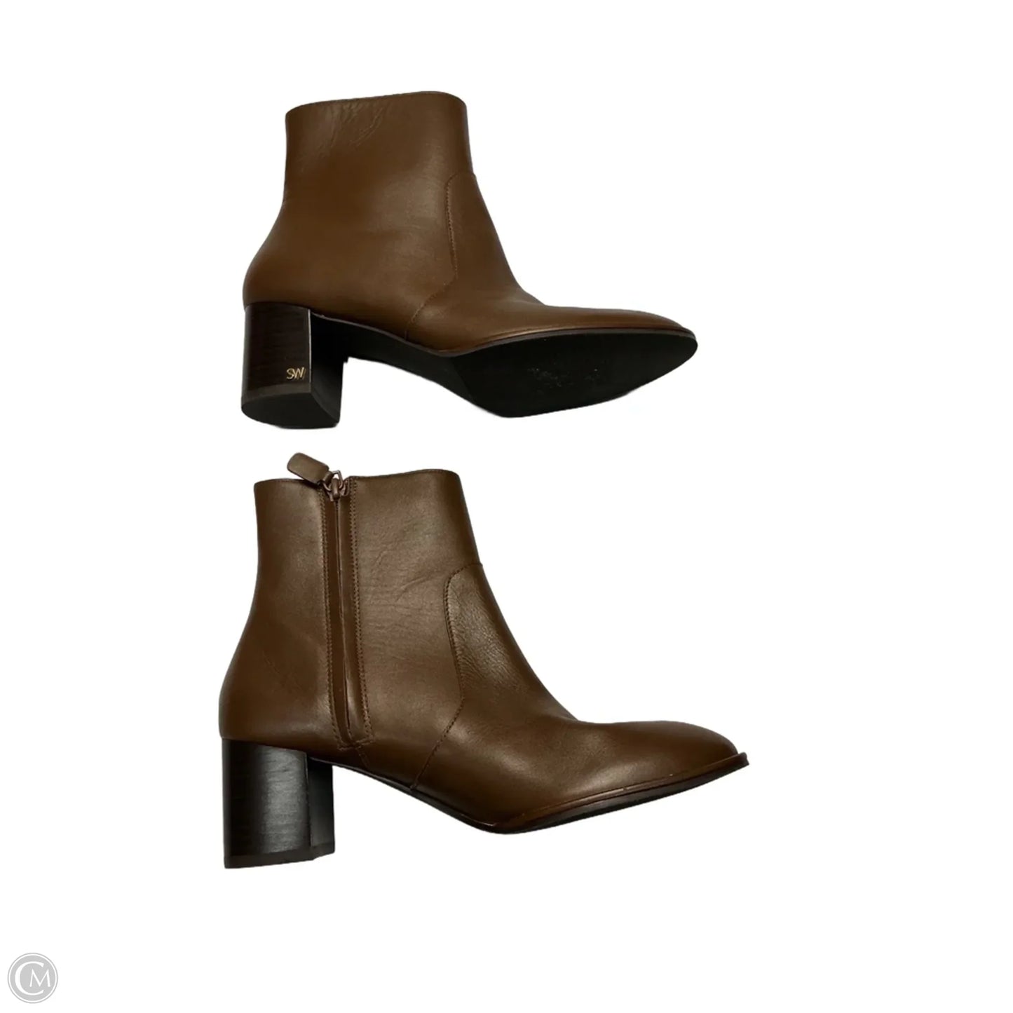 Boots Designer By Stuart Weitzman In Brown, Size: 7.5