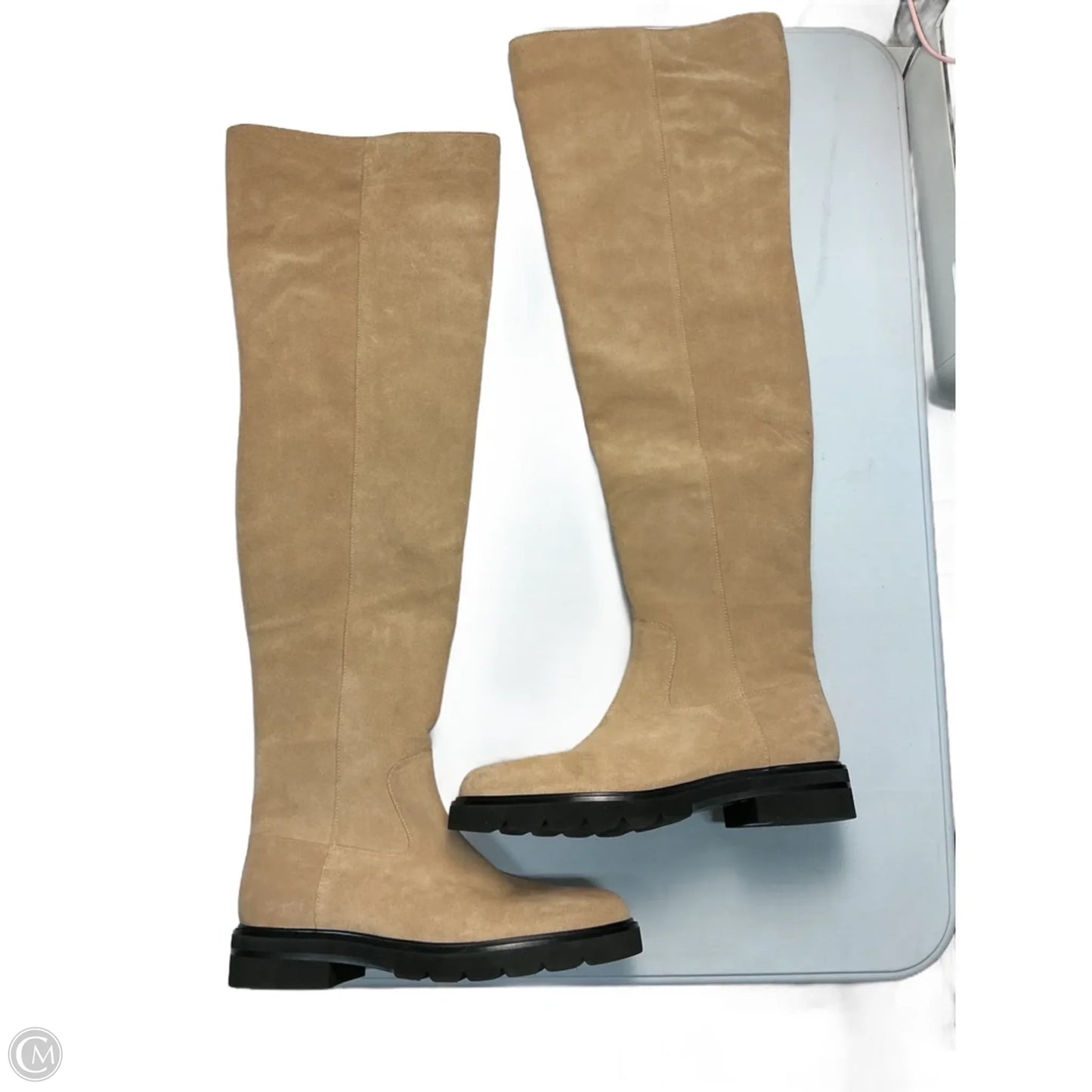 Boots Designer By Stuart Weitzman In Beige, Size: 7