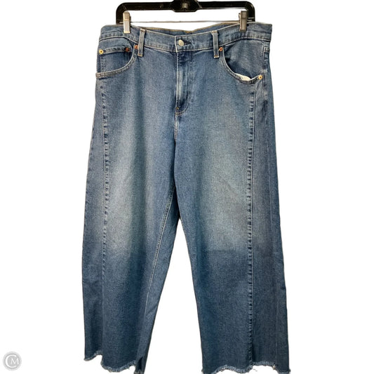 Jeans Wide Leg By Gap In Blue Denim, Size: 14