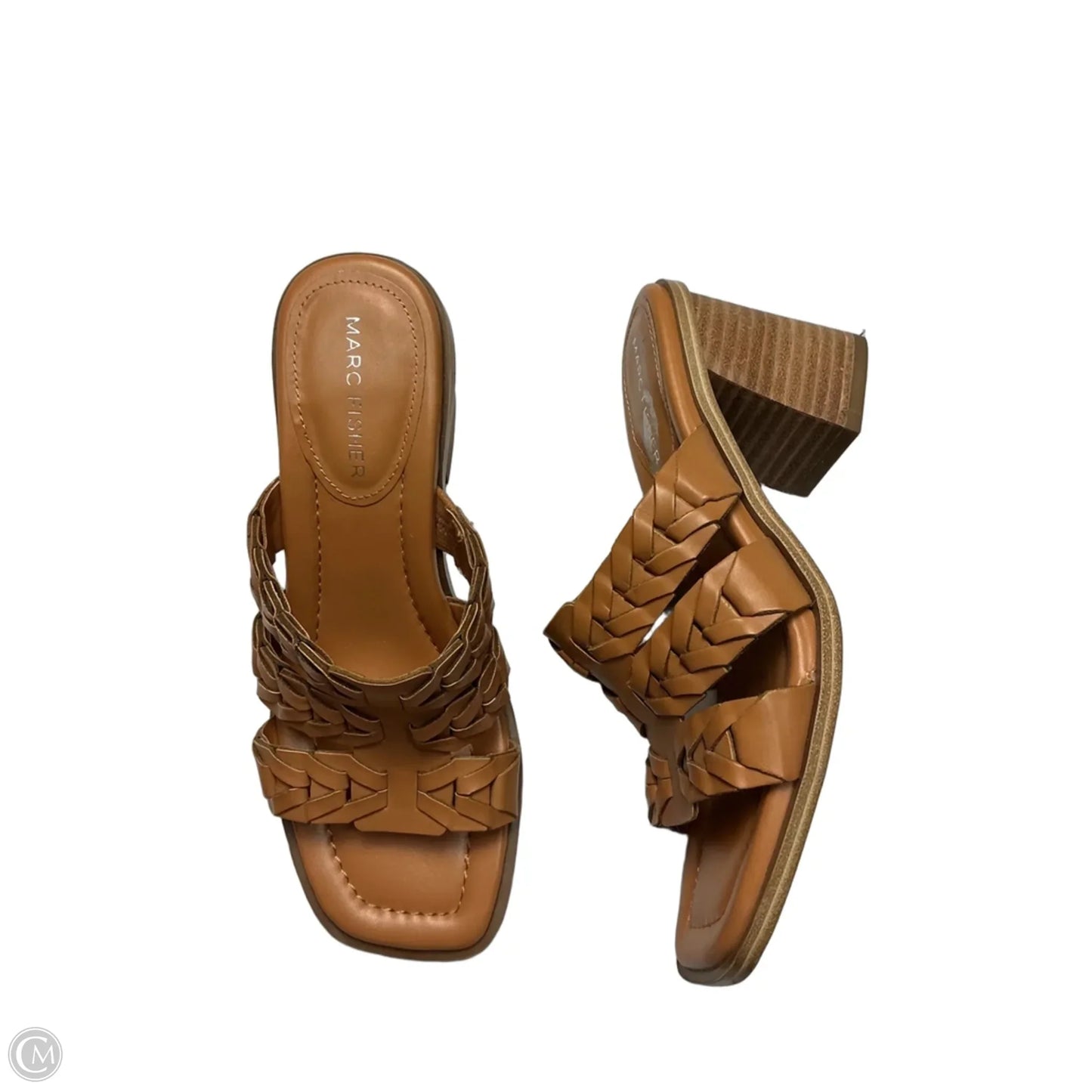 Sandals Heels Block By Marc Fisher In Tan, Size: 6.5
