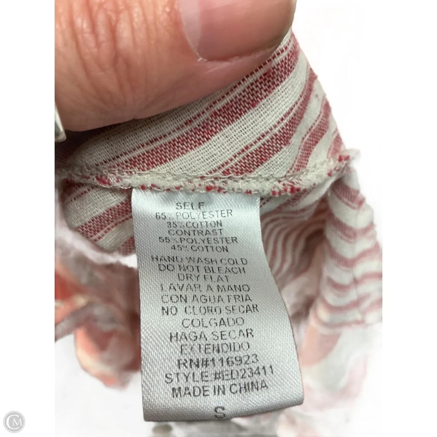 Tunic Long Sleeve By Easel In Peach, Size: S