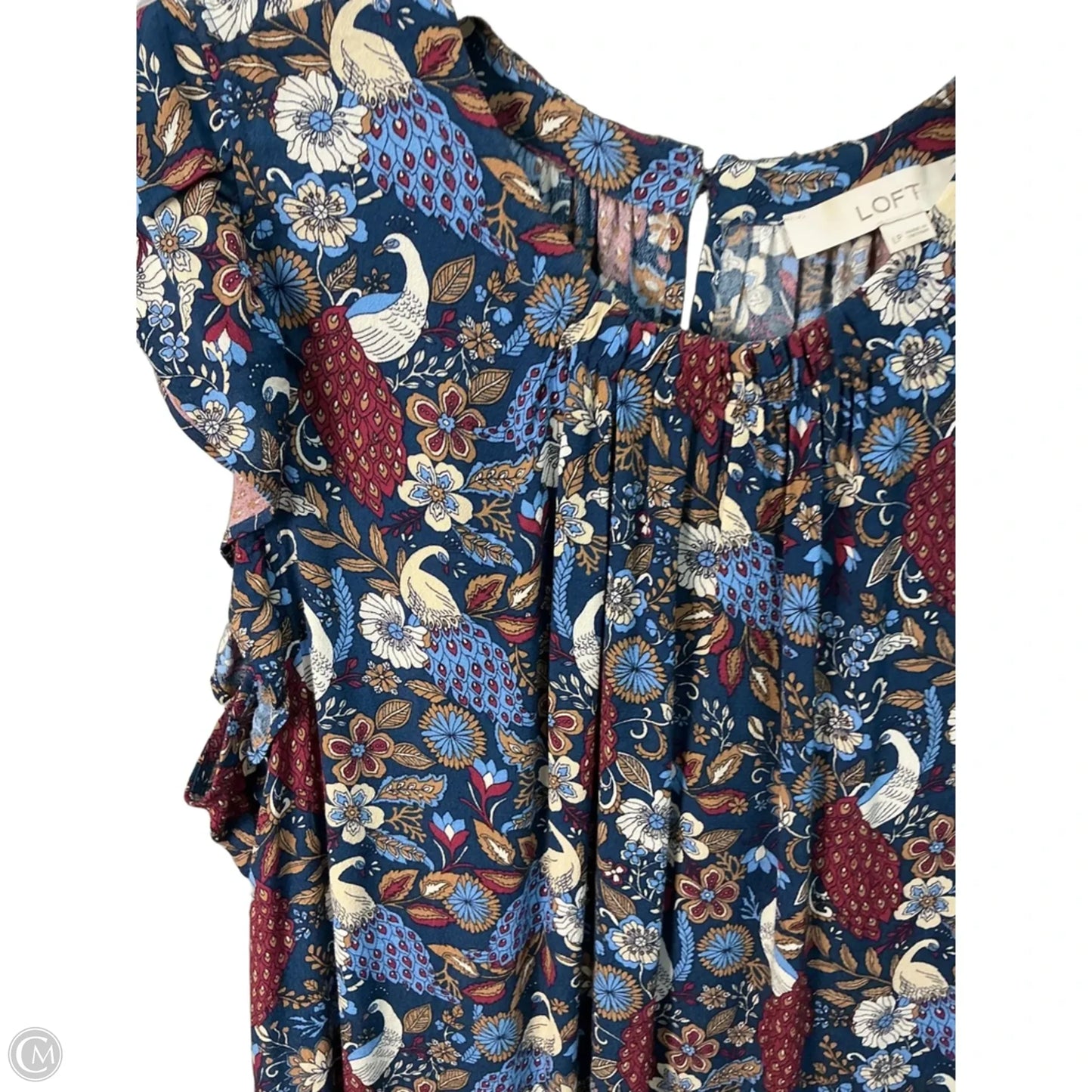 Top Sleeveless By Loft In Blue, Size: L