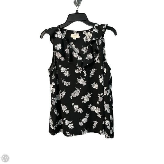 Top Sleeveless By Loft In Black & White, Size: S