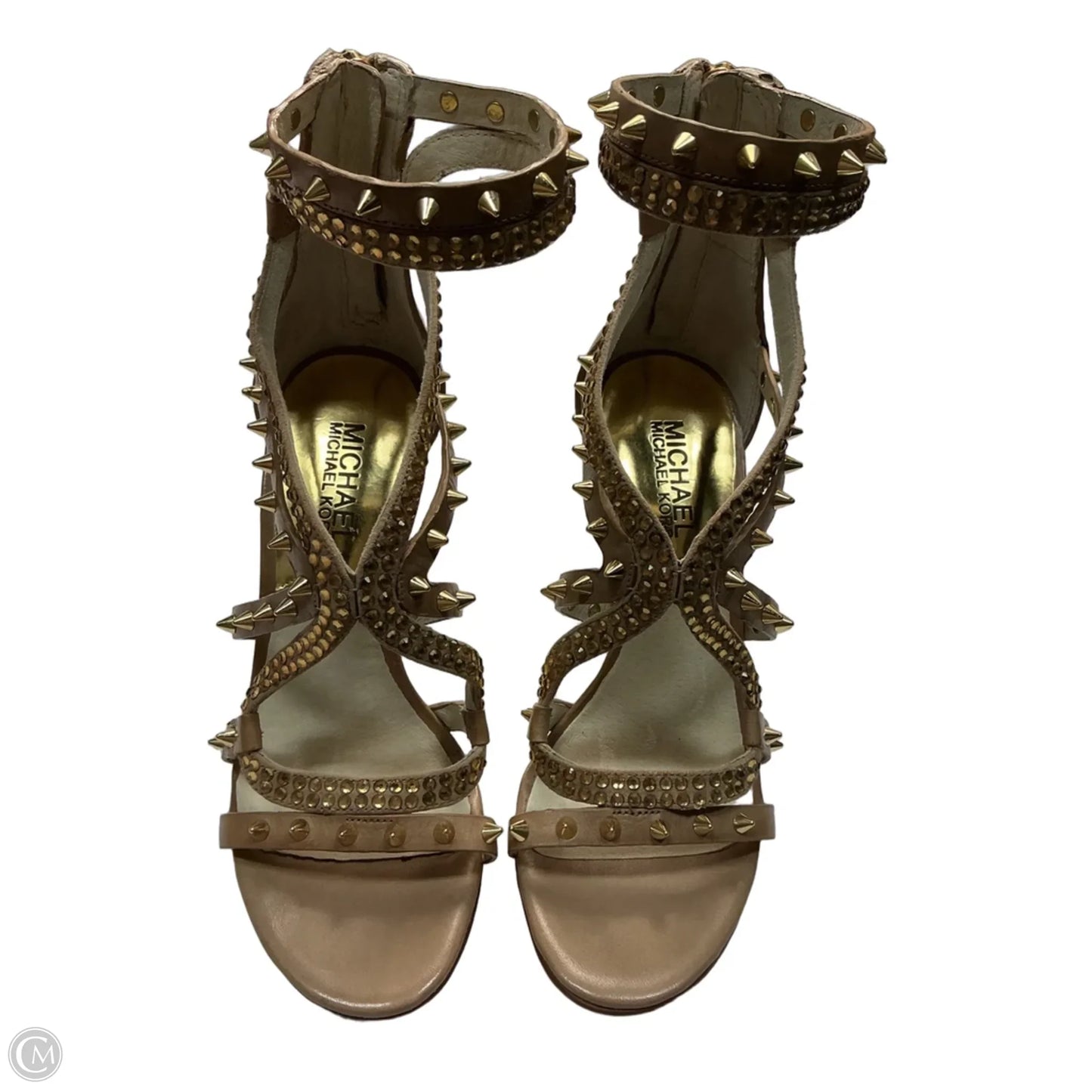 Sandals Heels Stiletto By Michael By Michael Kors In Gold, Size: 5.5