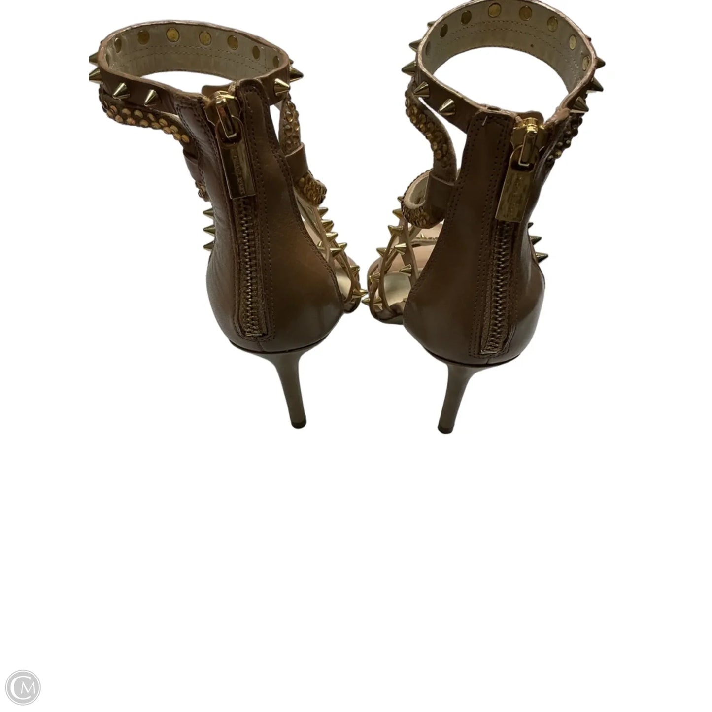 Sandals Heels Stiletto By Michael By Michael Kors In Gold, Size: 5.5