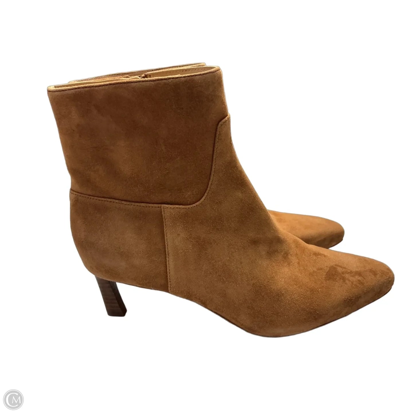 Boots Ankle Heels By Veronica Beard In Tan, Size: 9