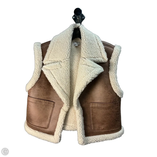 Vest Faux Fur & Sherpa By Loft In Tan, Size: M