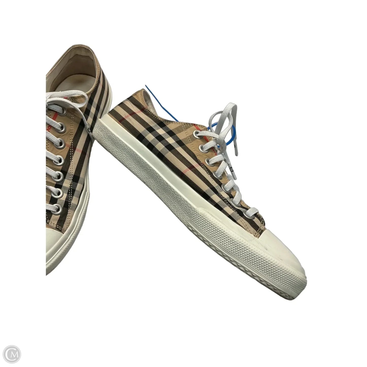 Shoes Luxury Designer By Burberry In Black & Tan, Size: 11