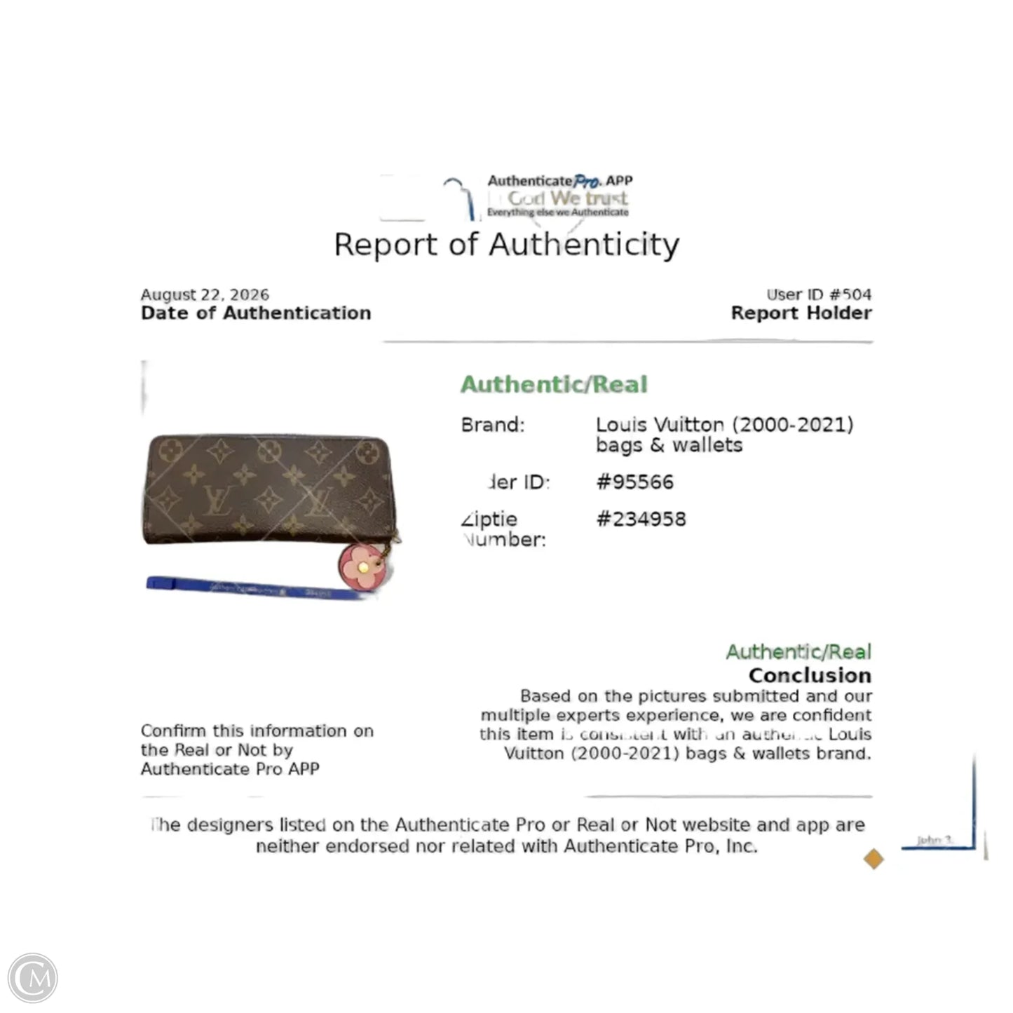 Wallet Luxury Designer By Louis Vuitton, Size: Medium