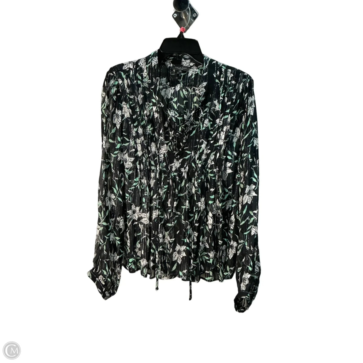 Top Long Sleeve By Rag And Bone In Black & Green, Size: S