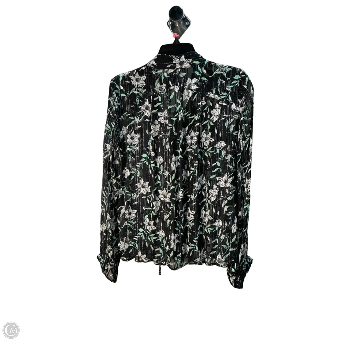 Top Long Sleeve By Rag And Bone In Black & Green, Size: S