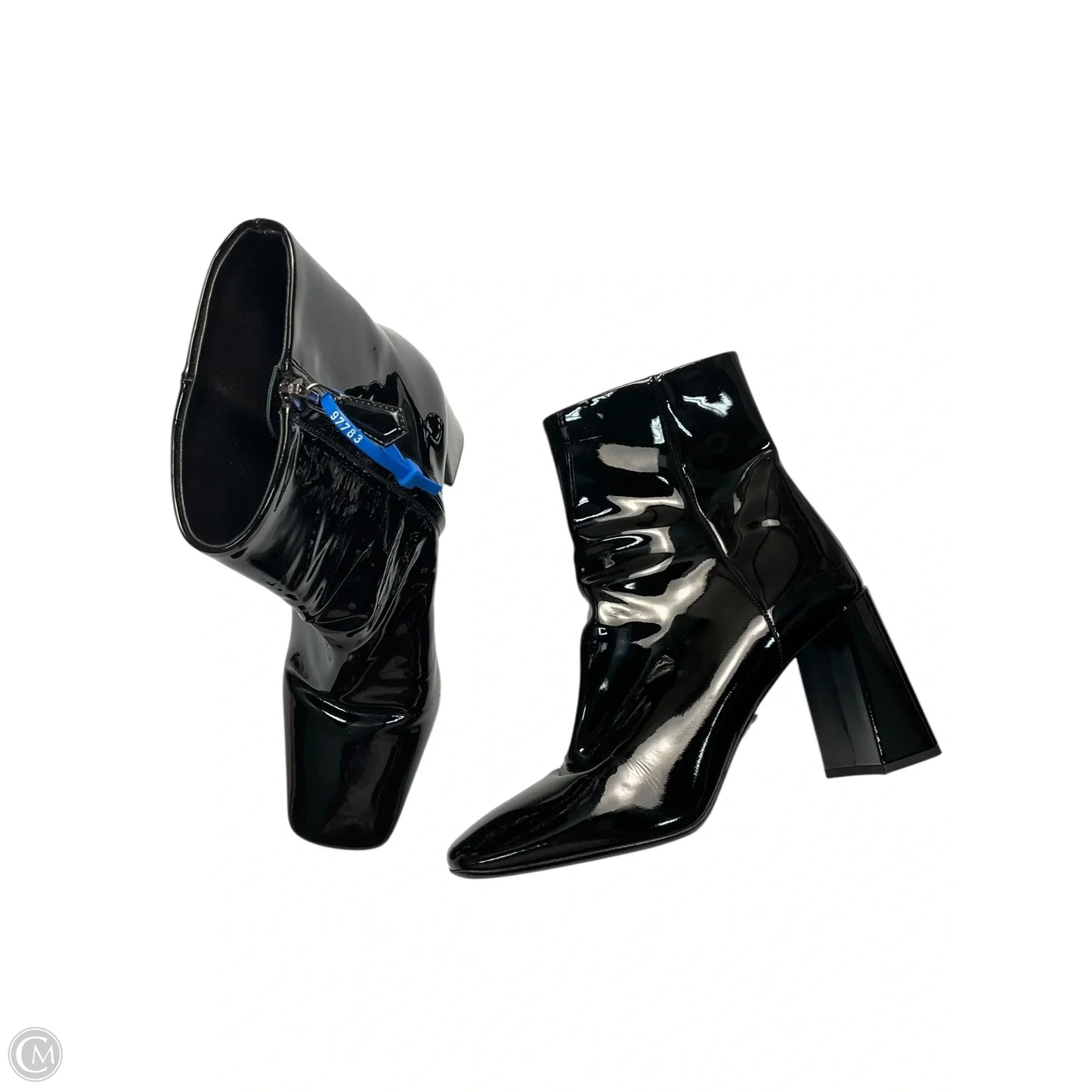 Boots Luxury Designer By Prada In Black, Size: 8