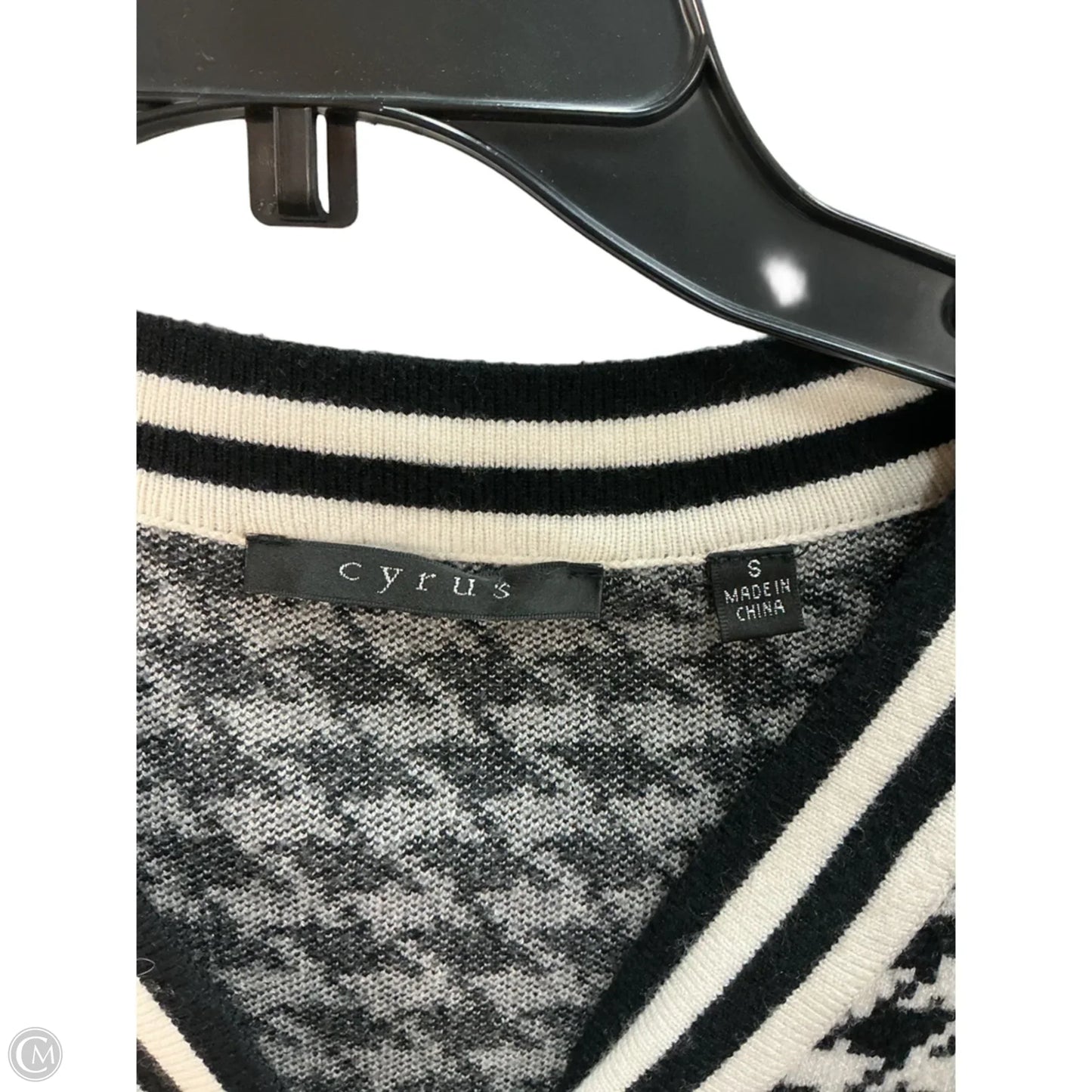 Sweater By Cyrus In Black & Cream, Size: S