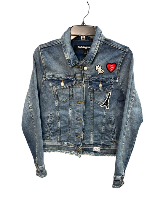 Jacket Denim By Karl Lagerfeld In Denim, Size: Xs